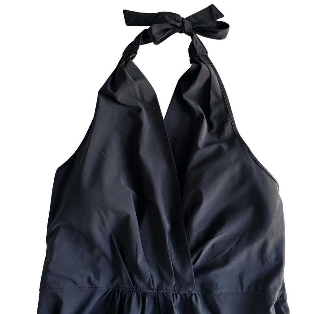 Athleta Womens Halter Dress 964422-00 Size 12 Black Stretchy Casual Summer - Picture 6 of 8